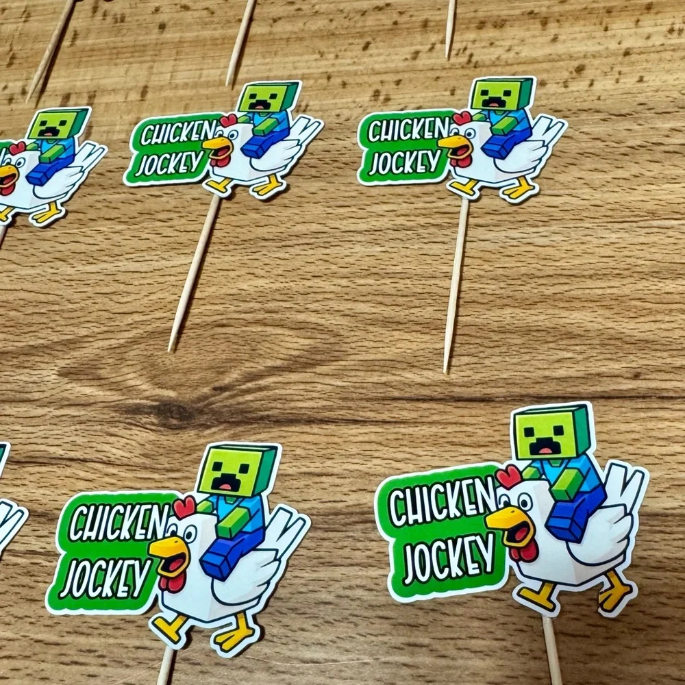 Chicken Jockey Party Cupcake Toppers